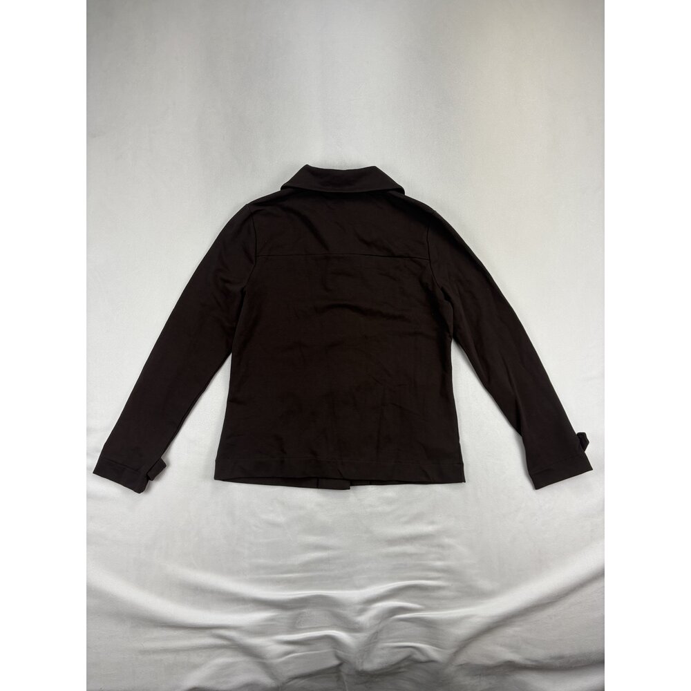 Talbots Women's Button-Front Knit Jacket Size M Brown - Picture 3 of 10